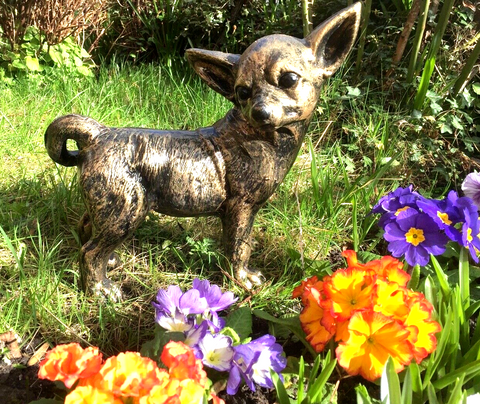 Chihuahua Dog Garden or Home Statue Aluminium