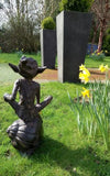 Pixie On A Snail Large Garden Ornament Statue Bronze Effect