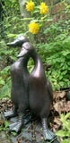 Ducks Birds Garden Ornament, Statue Figurine Bronze Effect.