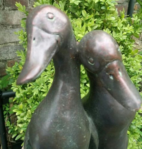 Ducks Birds Garden Ornament, Statue Figurine Bronze Effect.