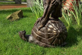 Pixie On A Snail Large Garden Ornament Statue Bronze Effect