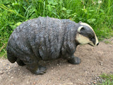 Badger Wildlife Countryside Garden Ornament Statue Painted Effect