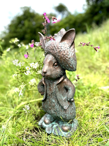 Benjamin Bunny Statue Garden Ornament from Beatrix Potter Peter Rabbit Bronze