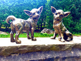 Chihuahua Dog Pair Statues Garden or Interior Ornament