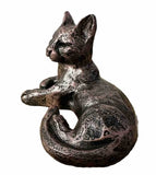 Miniature Basking Cat Ornament Statue Home Garden Frost Proof