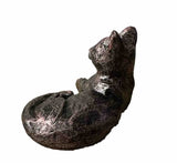 Miniature Basking Cat Ornament Statue Home Garden Frost Proof