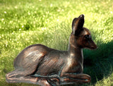 Fawn Deer Garden Ornament Statue Aluminium With Bronze Effect finish