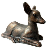 Fawn Deer Garden Ornament Statue Aluminium With Bronze Effect finish