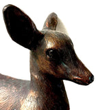 Fawn Deer Garden Ornament Statue Aluminium With Bronze Effect finish