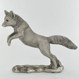 Share Fox Pouncing Antique Silver Effect Finish Ornament Statue Figurine Gift