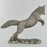 Share Fox Pouncing Antique Silver Effect Finish Ornament Statue Figurine Gift