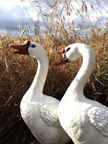 Geese Pair Birds Fowl Garden Statue Kitchen Decor Farm Ornament figurine