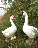 Geese Pair Birds Fowl Garden Statue Kitchen Decor Farm Ornament figurine
