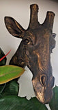 Giraffe Bust Head Interior Design Conservatory Summer House Statue Bronze Effect
