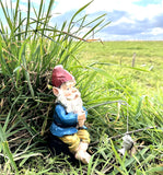 Gnome Elf Fishing Angling Garden Statue Ornament