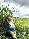 Gnome Elf Fishing Angling Garden Statue Ornament