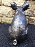 Elegant Pig Garden Ornament Statue bronze effect