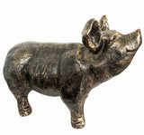 Aged Gold Pig Garden or Home Ornament Statue bronze effect look