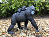 Gorilla Primate and Cub Statue Interior Design Ornament D. Fossey.