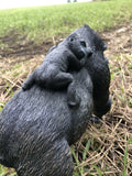 Gorilla Primate and Cub Statue Interior Design Ornament D. Fossey.