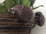 4 Hedgehogs Flower Pot Hangers Decorations Garden Ornaments Statues