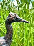Aluminium Herons in Reeds Pair Garden Home Statue Bronze Effect