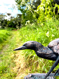 Aluminium Herons in Reeds Pair Garden Home Statue Bronze Effect
