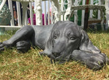 Resting Hound Dog Statue Ornament Stone Effect