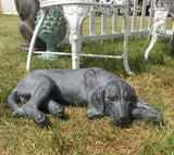 Resting Hound Dog Statue Ornament Stone Effect