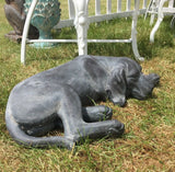 Resting Hound Dog Statue Ornament Stone Effect
