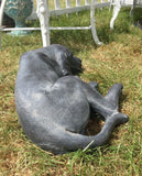 Resting Hound Dog Statue Ornament Stone Effect