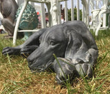 Resting Hound Dog Statue Ornament Stone Effect