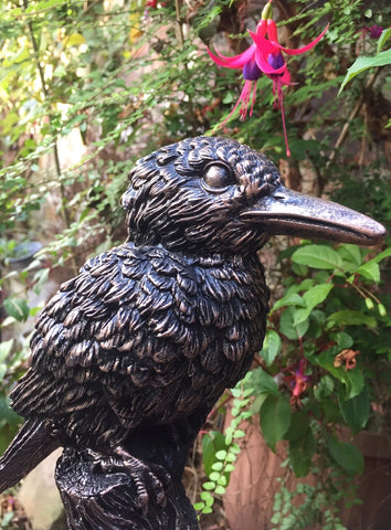King Fisher Bird Garden Home Ornament, Statue Bronze Effect Finish