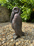 Pelican Garden Home or Fireside Ornament Bird Statue Bronze Effect