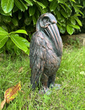 Pelican Garden Home or Fireside Ornament Bird Statue Bronze Effect