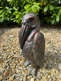 Pelican Garden Home or Fireside Ornament Bird Statue Bronze Effect