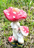 Set of 2 Toadstools Garden Ornament Statue