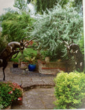 Rutting jumping. Stag Garden Statues Bronze Effect Finish