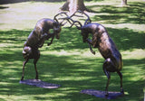Rutting jumping. Stag Garden Statues Bronze Effect Finish