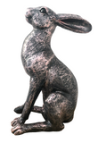 Alert Hare Garden Statue Bronze effect Finish