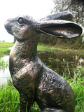 Alert Hare Garden Statue Bronze effect Finish