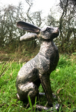 Alert Hare Garden Statue Bronze effect Finish