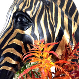 Zebra Head Bust Interior Design Home Conservatory Summer House Black+Gold