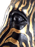 Zebra Head Bust Interior Design Home Conservatory Summer House Black+Gold