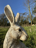March hare Garden Statue Ornament Winter White/Cream