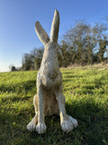 March hare Garden Statue Ornament Winter White/Cream