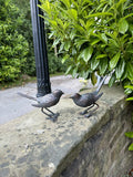 Garden Birds Ornament, Sparrows Statues Bronze Effect Cast Iron Bird pair Set