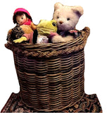 Beautiful Log Laundry Toy Rope Basket Kaboo Finish Natural Hand Made Rattan
