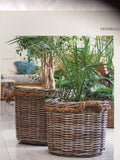 Beautiful Log Laundry Toy Rope Basket Kaboo Finish Natural Hand Made Rattan