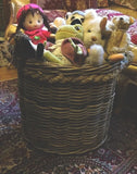 Beautiful Log Laundry Toy Rope Basket Kaboo Finish Natural Hand Made Rattan